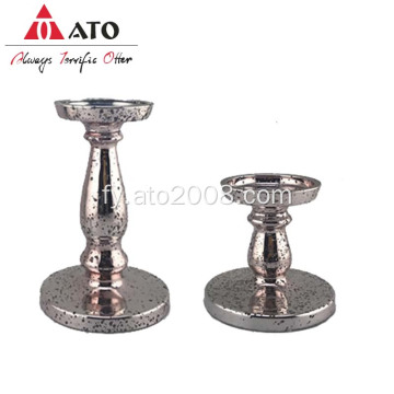 Platende Rose Gold Glass Candle Holder